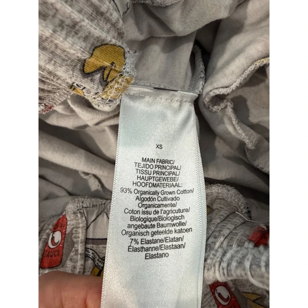 BedHead Pajamas Womens XS Gray Chinese Takeout Print Long Sleeve Pajama Set